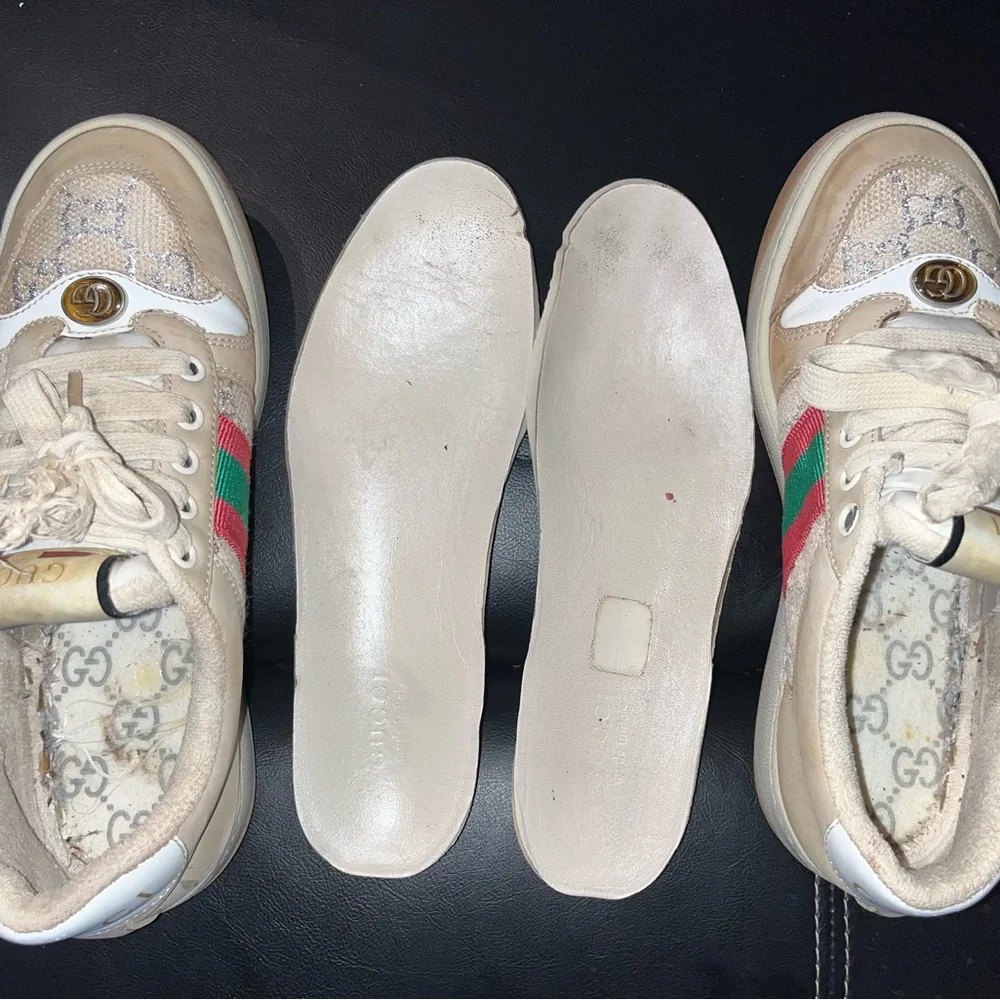 GUCCI Canvas and Suede Screener Sneaker Embellish Womens EU 35.5 US 5.5 - Picture 6 of 8